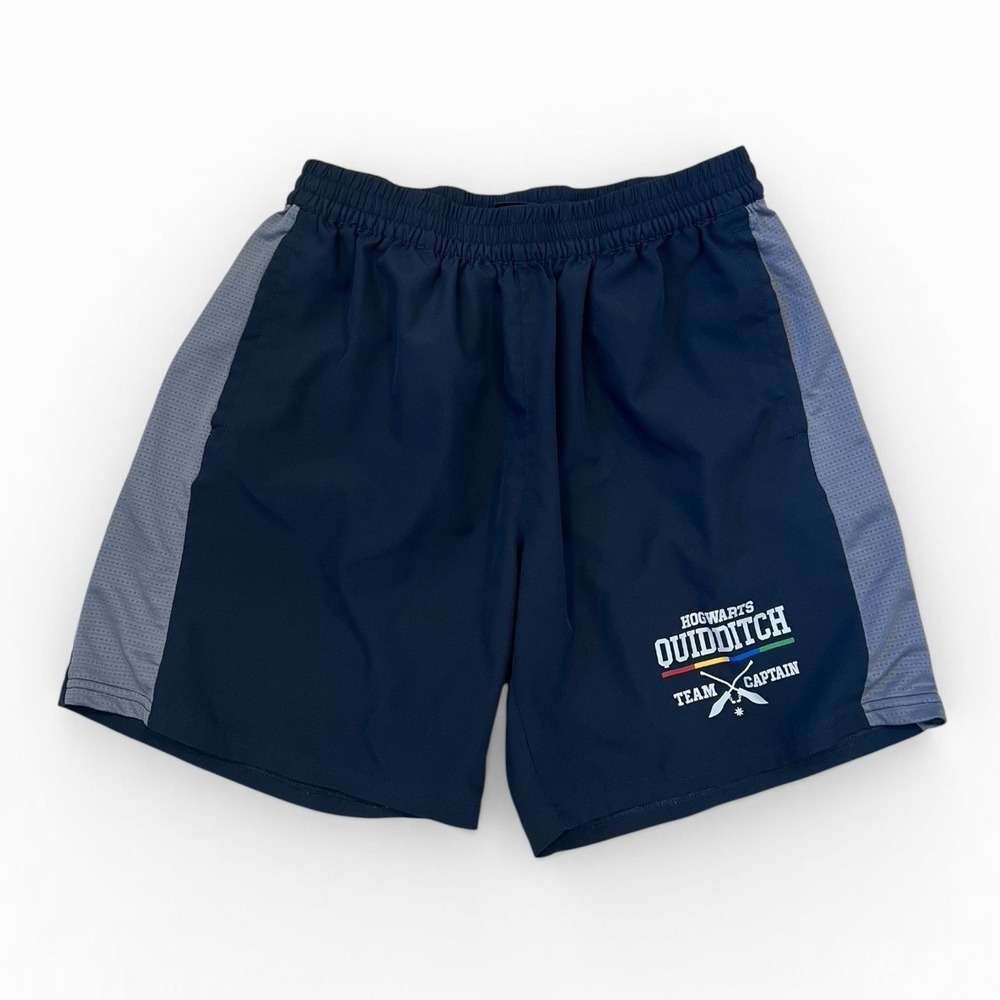 Harry Potter Hogwarts Quidditch Shorts Adult Large Black Athletic Team Captain
